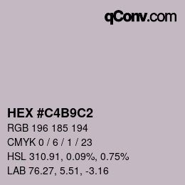 カラーコード: HEX #C4B9C2 | qconv.com