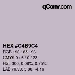Color code: HEX #C4B9C4 | qconv.com