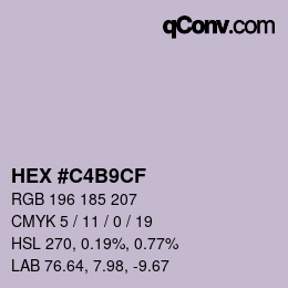 Color code: HEX #C4B9CF | qconv.com