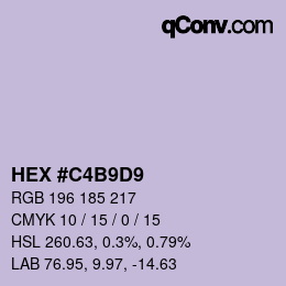 Color code: HEX #C4B9D9 | qconv.com