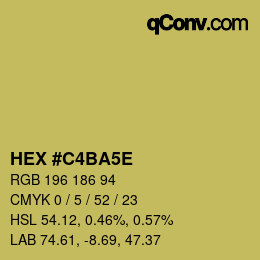 Code couleur: HEX #C4BA5E | qconv.com