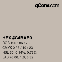 Color code: HEX #C4BAB0 | qconv.com