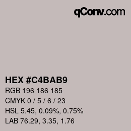Color code: HEX #C4BAB9 | qconv.com