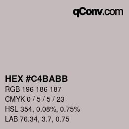 Color code: HEX #C4BABB | qconv.com