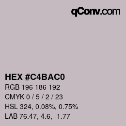 Código de color: HEX #C4BAC0 | qconv.com