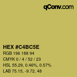 Color code: HEX #C4BC5E | qconv.com