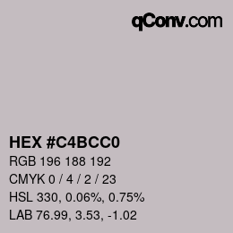 Color code: HEX #C4BCC0 | qconv.com