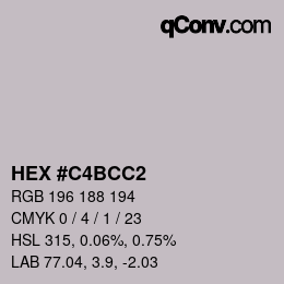 Color code: HEX #C4BCC2 | qconv.com