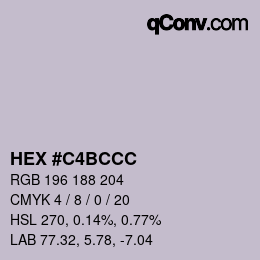 Color code: HEX #C4BCCC | qconv.com