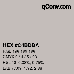 Código de color: HEX #C4BDBA | qconv.com