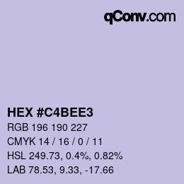 Color code: HEX #C4BEE3 | qconv.com
