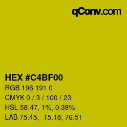 Color code: HEX #C4BF00 | qconv.com