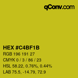 Color code: HEX #C4BF1B | qconv.com