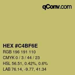 Color code: HEX #C4BF6E | qconv.com