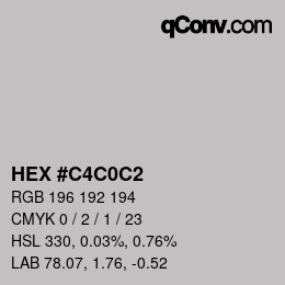 Color code: HEX #C4C0C2 | qconv.com