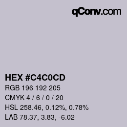 Color code: HEX #C4C0CD | qconv.com