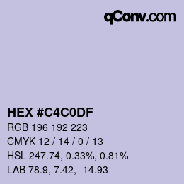 Color code: HEX #C4C0DF | qconv.com