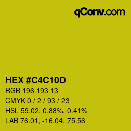 Color code: HEX #C4C10D | qconv.com