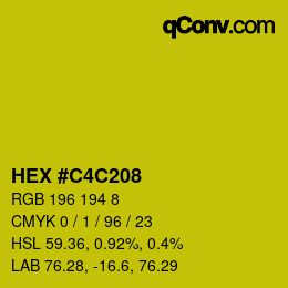 Color code: HEX #C4C208 | qconv.com