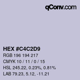 Color code: HEX #C4C2D9 | qconv.com