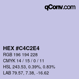 カラーコード: HEX #C4C2E4 | qconv.com