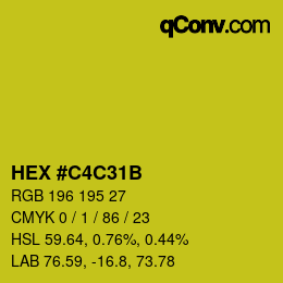 Color code: HEX #C4C31B | qconv.com