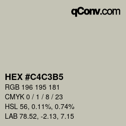 Color code: HEX #C4C3B5 | qconv.com