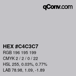 Color code: HEX #C4C3C7 | qconv.com