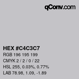 Color code: HEX #C4C3C7 | qconv.com