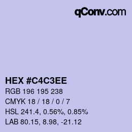 Color code: HEX #C4C3EE | qconv.com