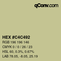 カラーコード: HEX #C4C492 | qconv.com