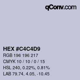 Color code: HEX #C4C4D9 | qconv.com