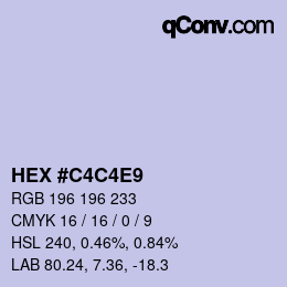 Color code: HEX #C4C4E9 | qconv.com