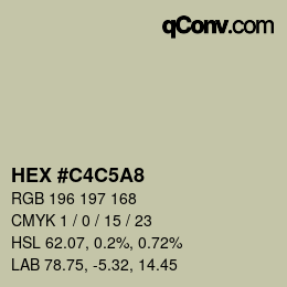 カラーコード: HEX #C4C5A8 | qconv.com