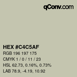 Farbcode: HEX #C4C5AF | qconv.com