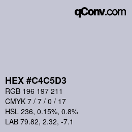 Color code: HEX #C4C5D3 | qconv.com