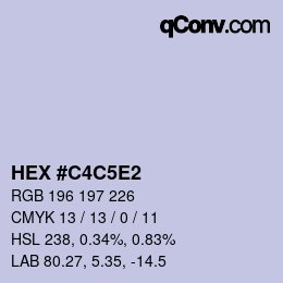 Farbcode: HEX #C4C5E2 | qconv.com