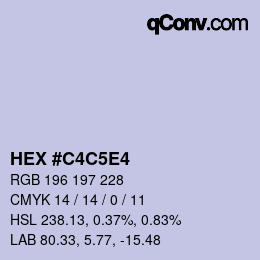 カラーコード: HEX #C4C5E4 | qconv.com