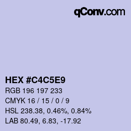 カラーコード: HEX #C4C5E9 | qconv.com