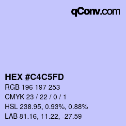 カラーコード: HEX #C4C5FD | qconv.com