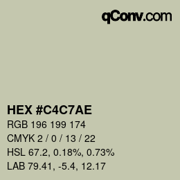 Color code: HEX #C4C7AE | qconv.com