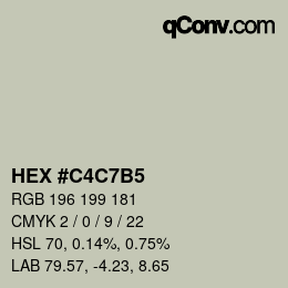 カラーコード: HEX #C4C7B5 | qconv.com