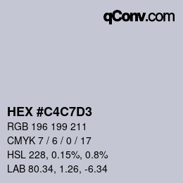 Color code: HEX #C4C7D3 | qconv.com