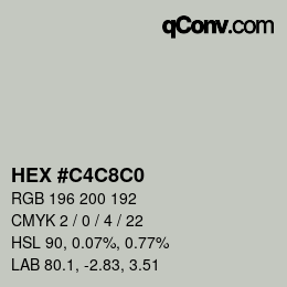 Color code: HEX #C4C8C0 | qconv.com