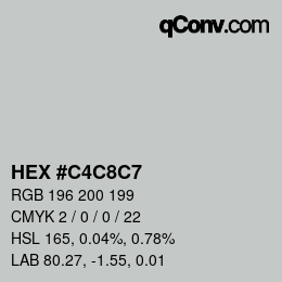Color code: HEX #C4C8C7 | qconv.com
