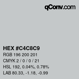 Color code: HEX #C4C8C9 | qconv.com