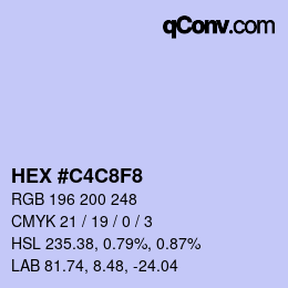 Color code: HEX #C4C8F8 | qconv.com