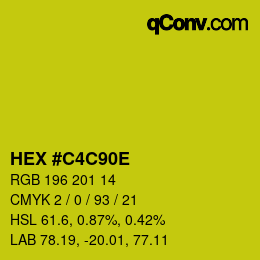 Color code: HEX #C4C90E | qconv.com