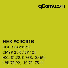 Color code: HEX #C4C91B | qconv.com