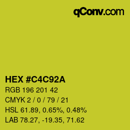 Color code: HEX #C4C92A | qconv.com